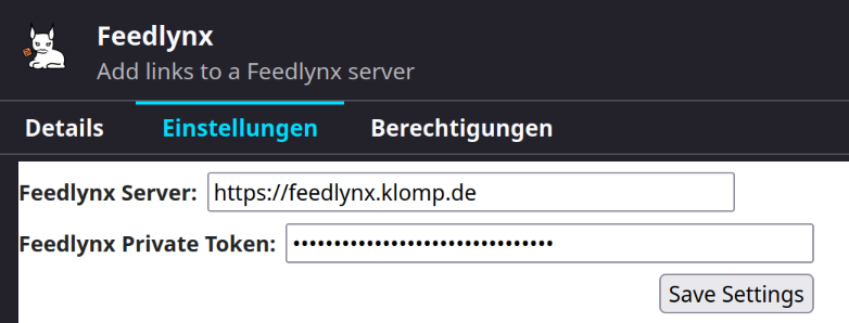Einrichtung der Feedlynx Firefox Extension Einrichtung der Feedlynx Firefox Extension