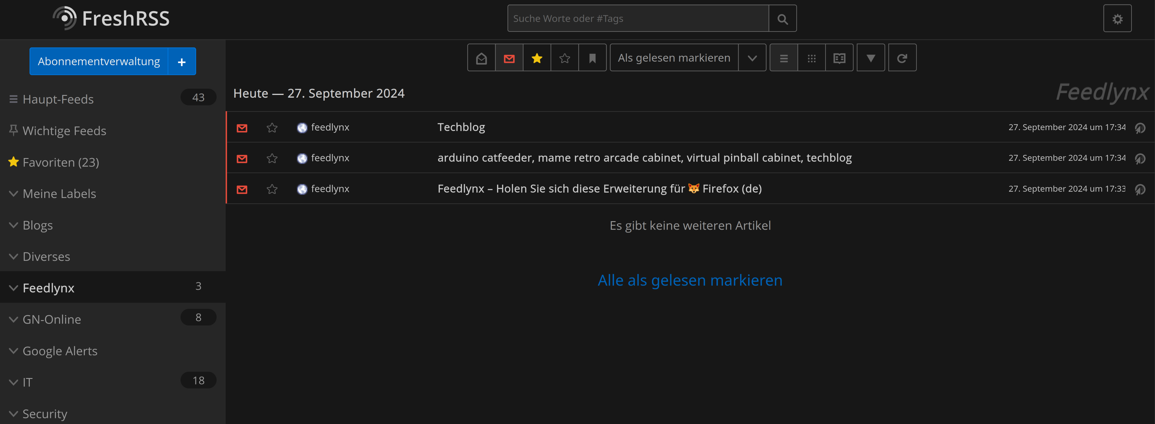 Feedlynx RSS Feed in FreshRSS Feedlynx RSS Feed in FreshRSS