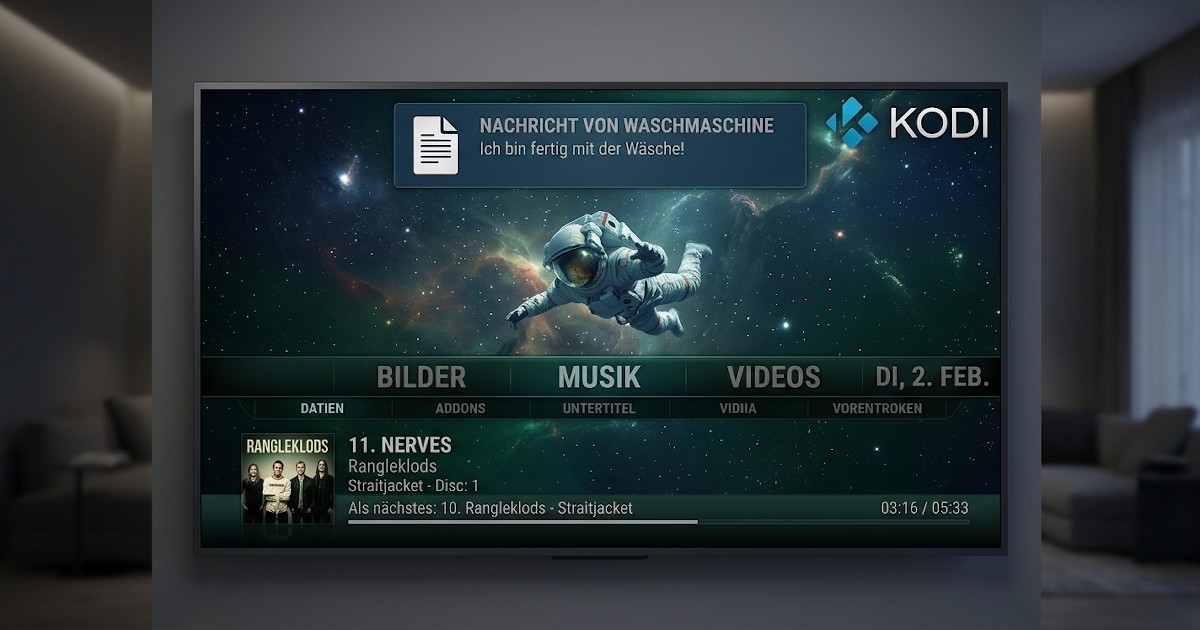 Push Nachricht an Kodi Media Center senden