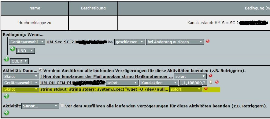 Homematic Einstellungen für Kodi Notification Homematic Einstellungen für Kodi Notification