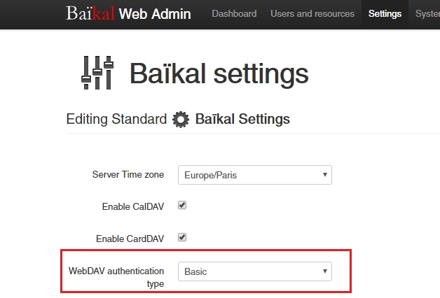 WebDAV-Settings für https Verbindungen