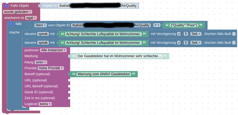 iobroker Blockly Abfrage Luftqualität iobroker Blockly Abfrage Luftqualität