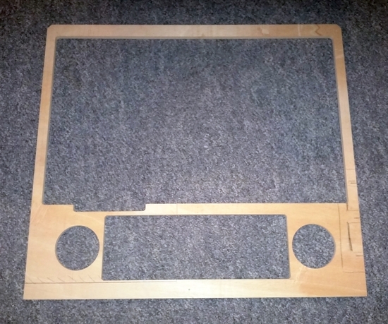 wooden frame for mounting the 27 inch monitor, the DMD and the loudspeakers into the backbox