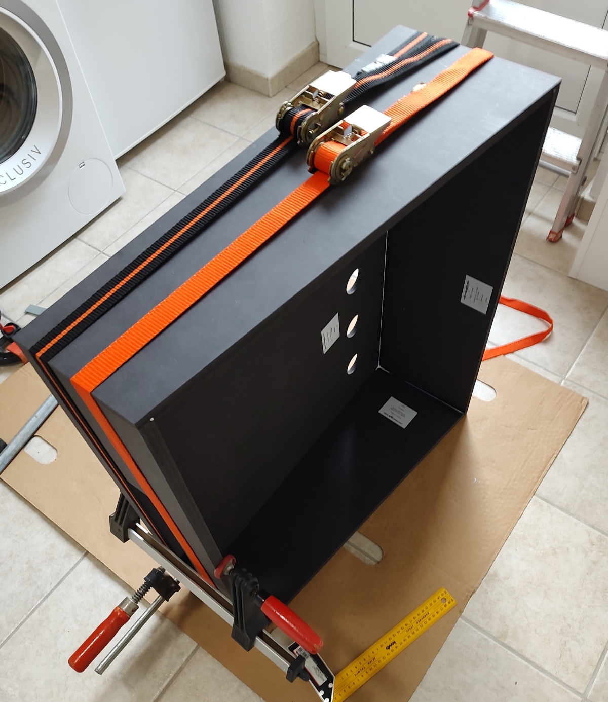 fertige Backbox mit Seilspanner fertige Backbox mit Seilspanner
